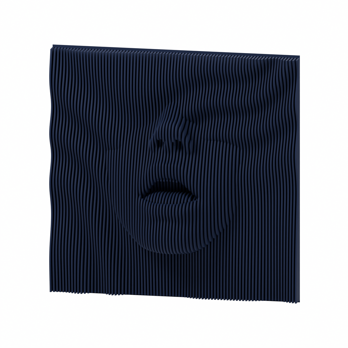 La Boca 02 8-inch matte blue navy PLA — exact STL studio render