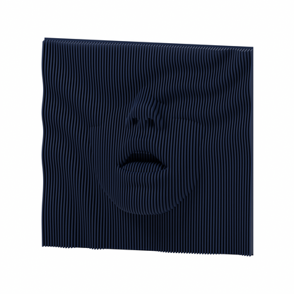 La Boca 02 8-inch matte blue navy PLA — exact STL studio render