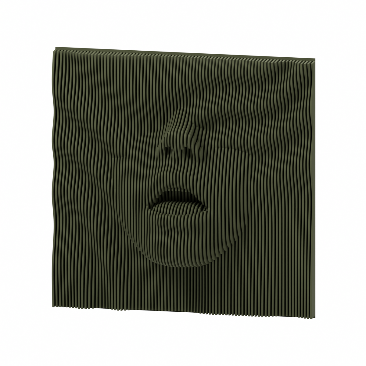 La Boca 02 8-inch matte green olive PLA — exact STL studio render