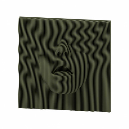 La Boca 02 8-inch matte green olive PLA — exact STL studio render