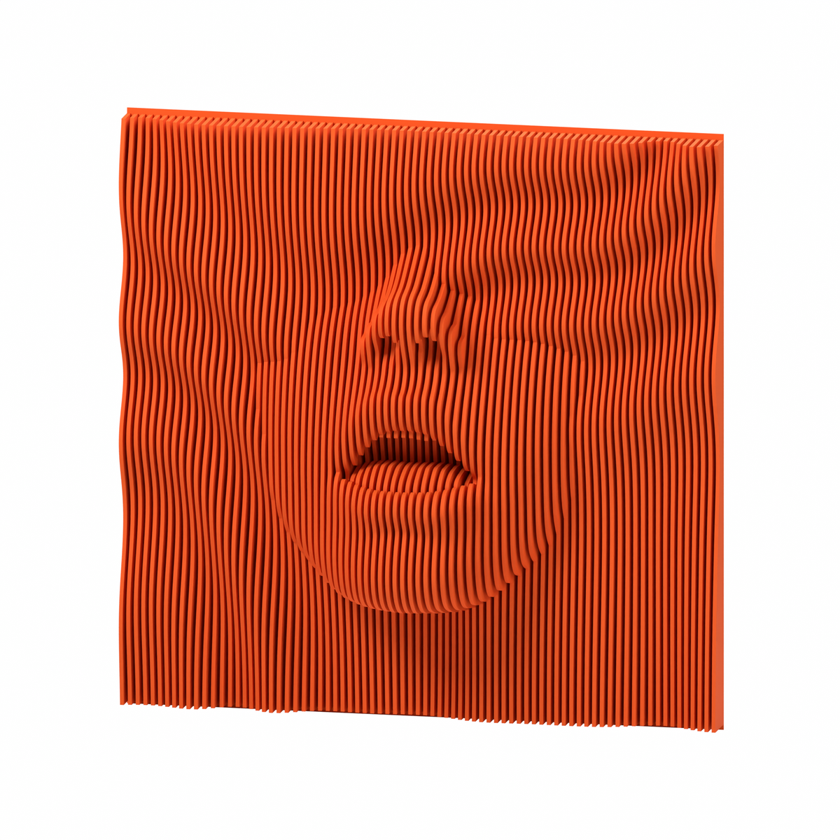 La Boca 02 8-inch matte orange PLA — exact STL studio render