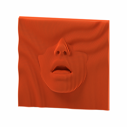 La Boca 02 8-inch matte orange PLA — exact STL studio render
