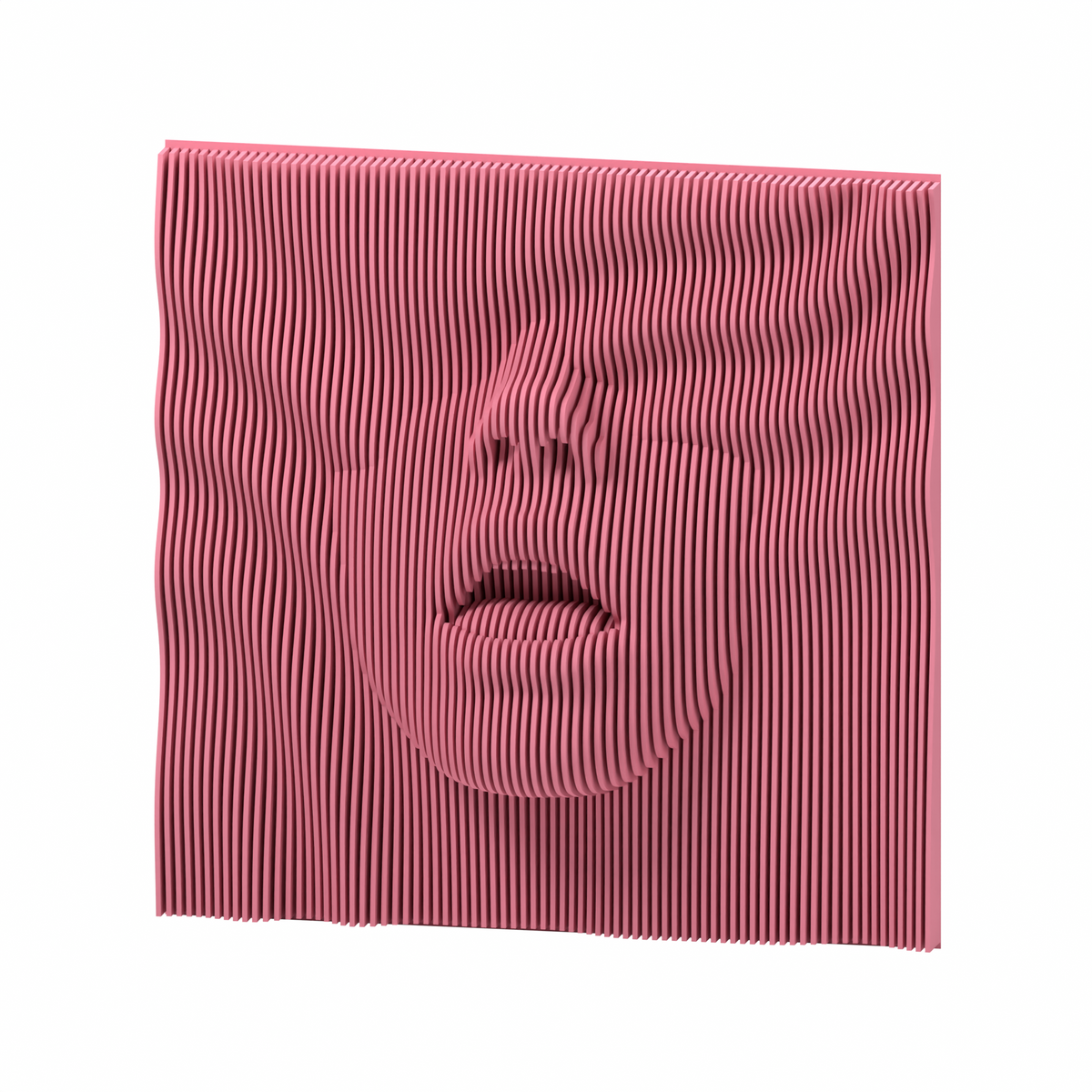 La Boca 02 8-inch matte pink PLA — exact STL studio render