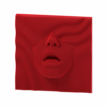 La Boca 02 8-inch matte red PLA — exact STL studio render