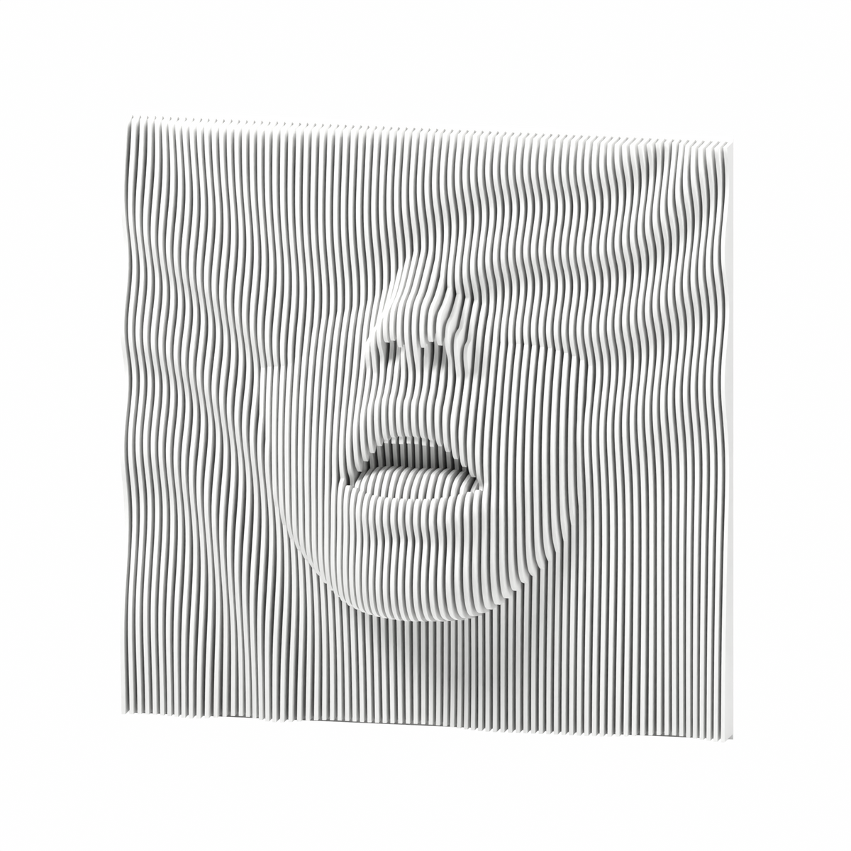 La Boca 02 8-inch matte white PLA — exact STL studio render