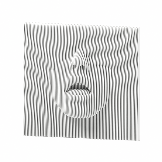 La Boca 02 8-inch matte white PLA — exact STL studio render