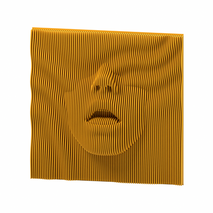 La Boca 02 8-inch matte yellow PLA — exact STL studio render