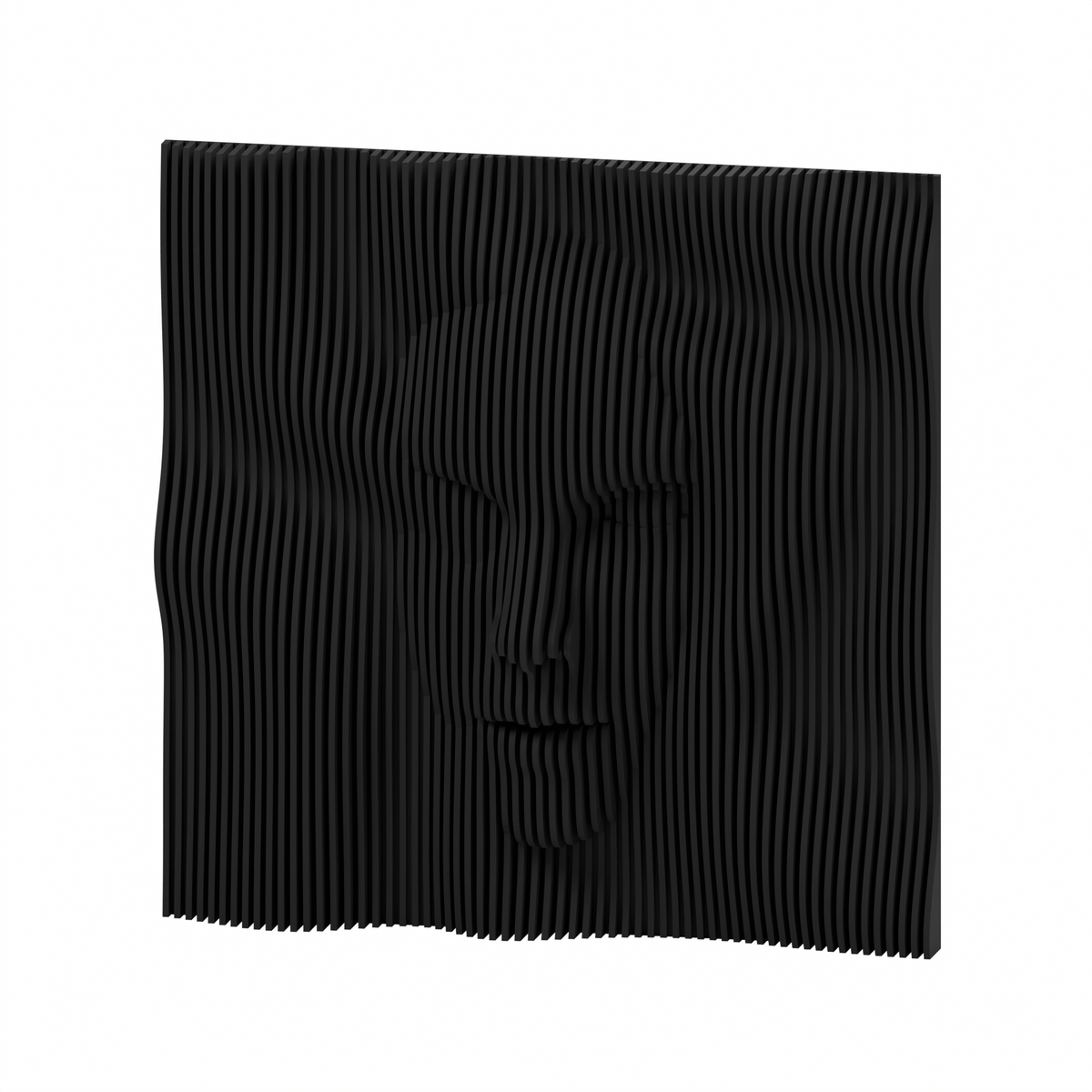 La Cara 01 8-inch matte black PLA — exact STL studio render