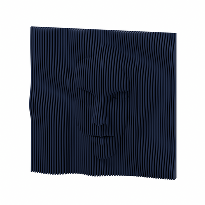 La Cara 01 8-inch matte blue navy PLA — exact STL studio render