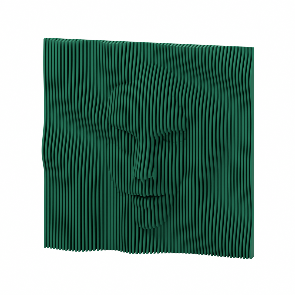 La Cara 01 8-inch matte grass green PLA — exact STL studio render