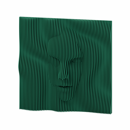 La Cara 01 8-inch matte grass green PLA — exact STL studio render