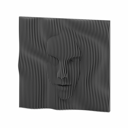 La Cara 01 8-inch matte gray PLA — exact STL studio render