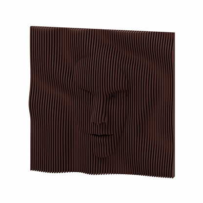 La Cara 01 8-inch matte shade brown PLA — exact STL studio render