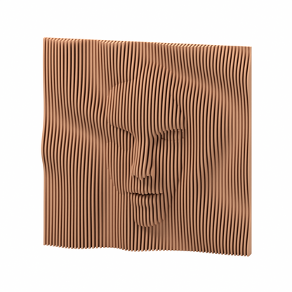 La Cara 01 8-inch matte skin PLA — exact STL studio render