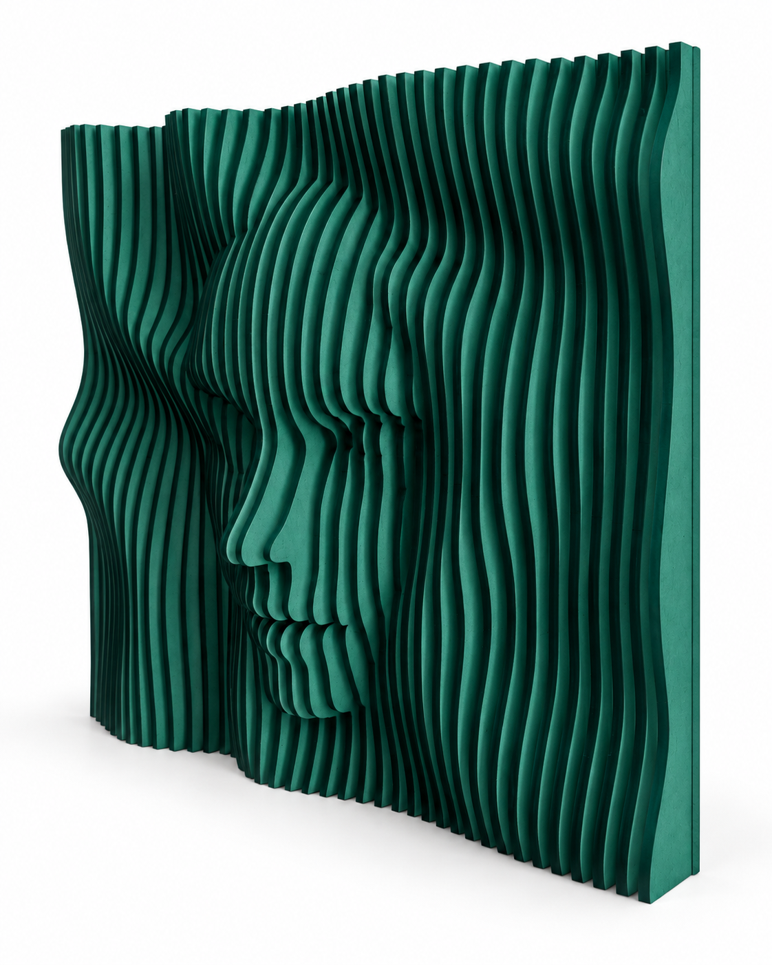 LaCara01 20x20 engineered wood dimensional face wall art in grass green