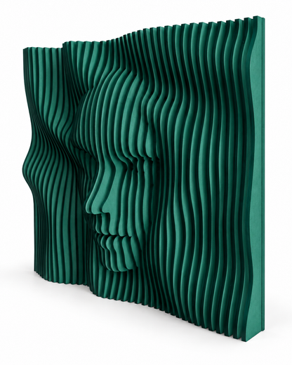 LaCara01 20x20 engineered wood dimensional face wall art in grass green