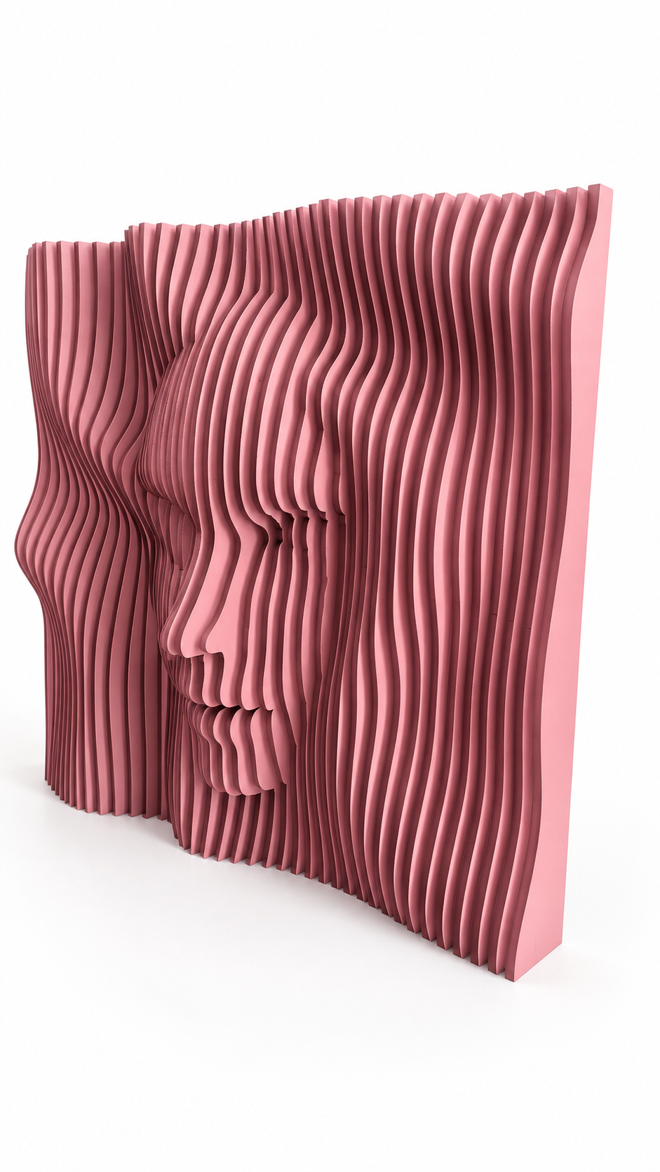 LaCara01 20x20 engineered wood dimensional face wall art in pink